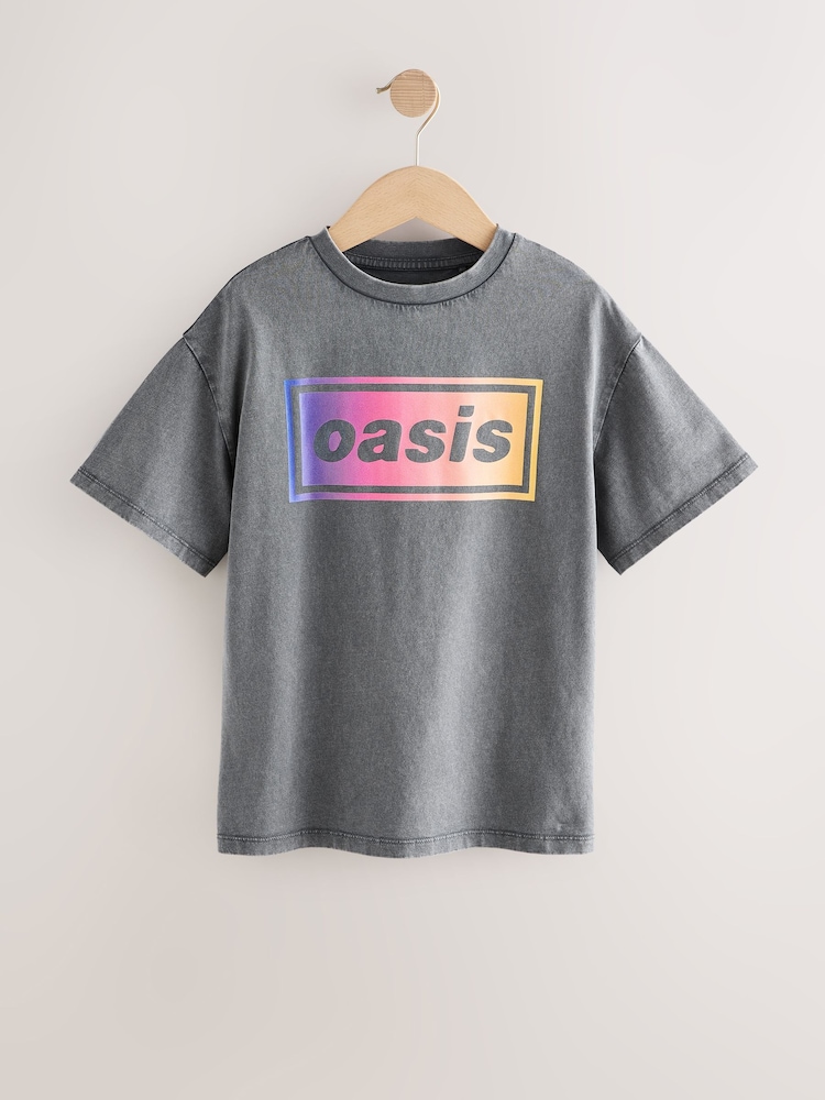 Buy Charcoal Grey Oversized Oasis Band T-Shirt (3-16yrs) from the