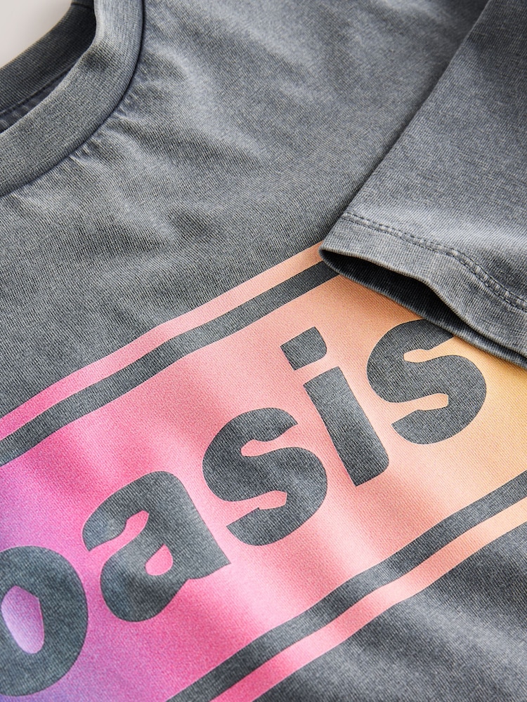 Charcoal Grey Oversized Oasis License Band T-Shirt (3-16yrs) - Image 8 of 8
