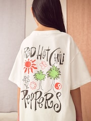 Blanc - T-shirt oversize rouge Hot Chili Peppers Band (3-16ans) - Image 1 de 8