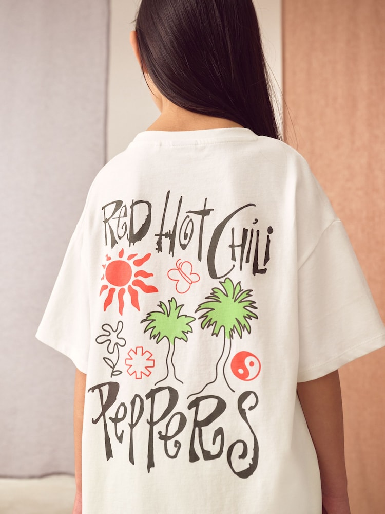 Blanc - T-shirt oversize rouge Hot Chili Peppers Band (3-16ans) - Image 1 of 8