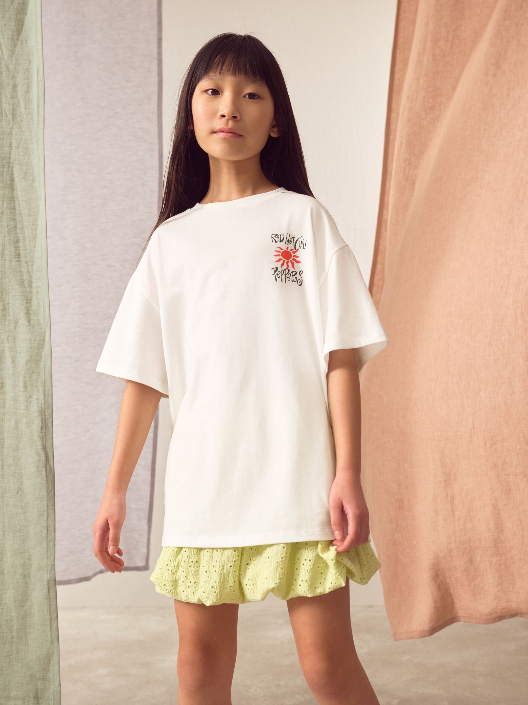 Buy White Oversized Red Hot Chili Peppers Band T-Shirt (3