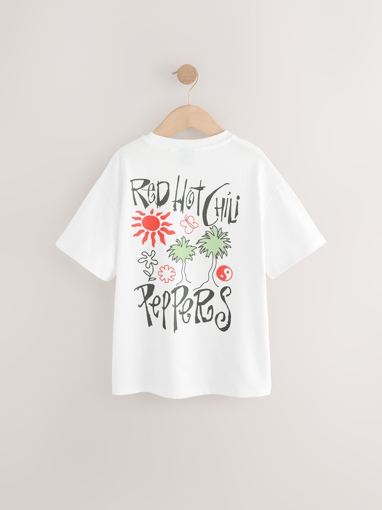 Blanc - T-shirt oversize rouge Hot Chili Peppers Band (3-16ans) - Image 6 of 8