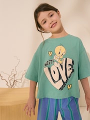 Green Looney Tunes Tweety License 100% Cotton T-Shirt (3-16yrs) - Image 1 of 9