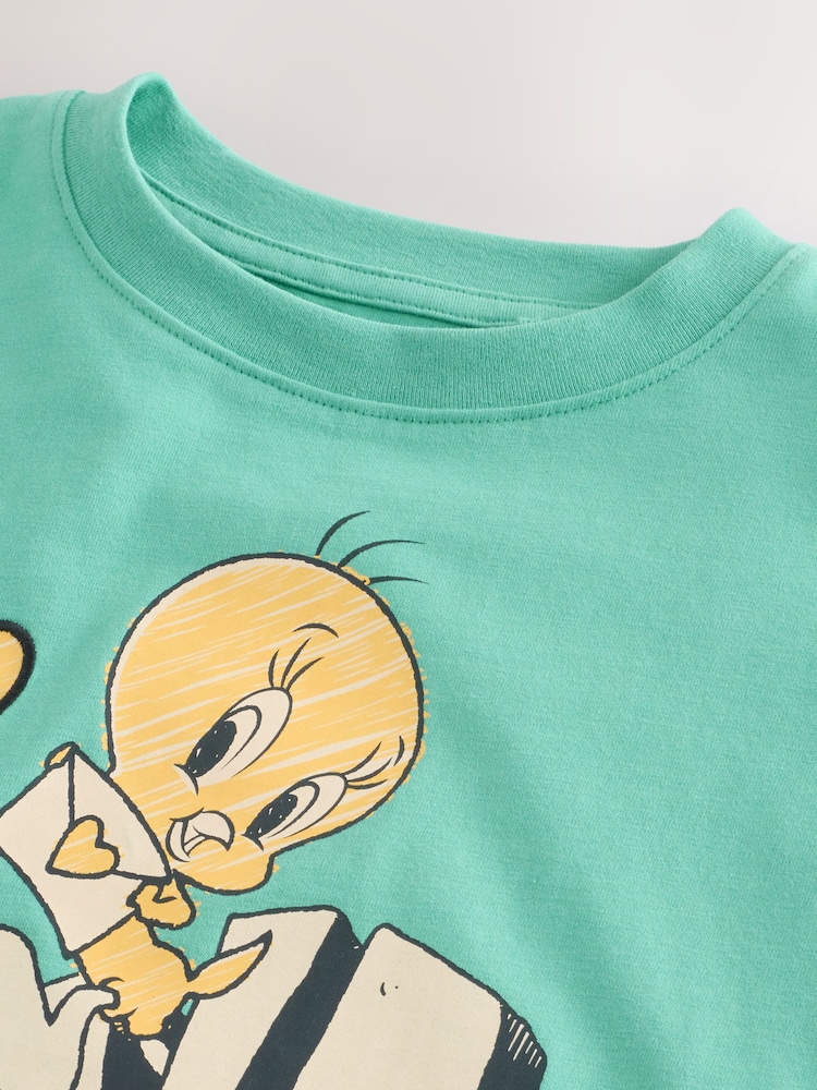 Zielony - Koszulka z licencjonowanym motywem Looney Tunes Tweety, w 100% z bawełny (3–16 lat) - Image 7 of 9