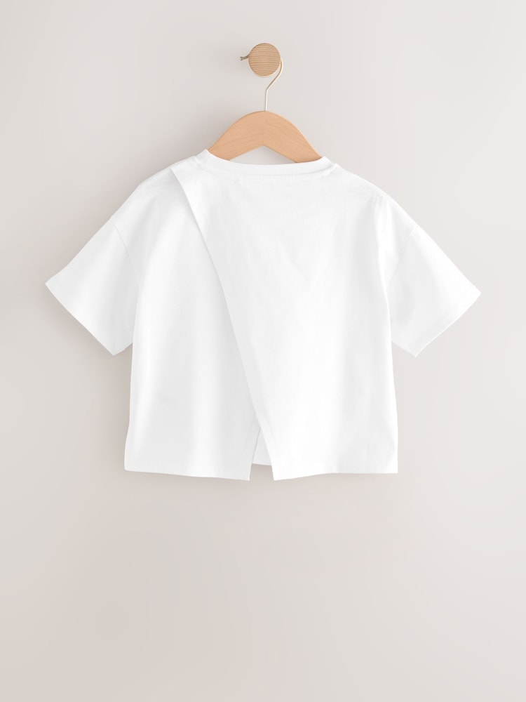 White Gold Sequin Heart Print T-Shirt (3-16yrs) - Image 2 of 4