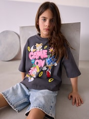 Grey Sonic & Amy 100% Cotton License T-Shirt (3-16yrs) - Image 1 of 5