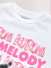 Белый - Футболка свободного кроя из 100% хлопка с принтом Kuromi & Melody (3-16лет) - Изображение 8 из 8