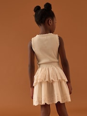 Ecru Tiered Skirt 100% Cotton Dress (3-12yrs) - Image 3 of 4