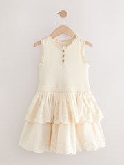 Ecru Tiered Skirt 100% Cotton Dress (3-12yrs) - Image 5 of 8