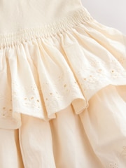 Ecru Tiered Skirt 100% Cotton Dress (3-12yrs) - Image 8 of 8