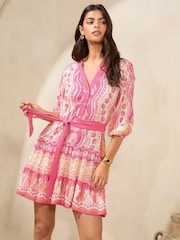 Vestido camisero mini con mangas 3/4 de Lipsy Beach - Imagen 4 de 5