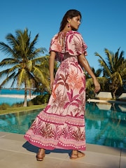 Lipsy Cape Sleeve Palm Printed Maxi Dress - Imagen 5 de 5