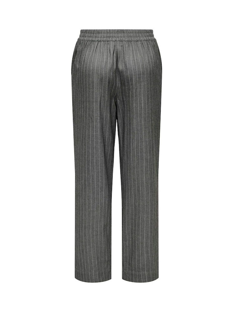 JDY Grey Wide Leg Stripe Trousers - Image 3 of 3