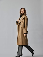 JDY Brown Long Tailored Coat - Image 1 of 3