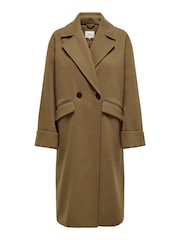 JDY Brown Long Tailored Coat - Image 2 of 3