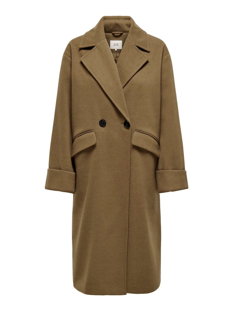 JDY Brown Long Tailored Coat - Image 2 of 3