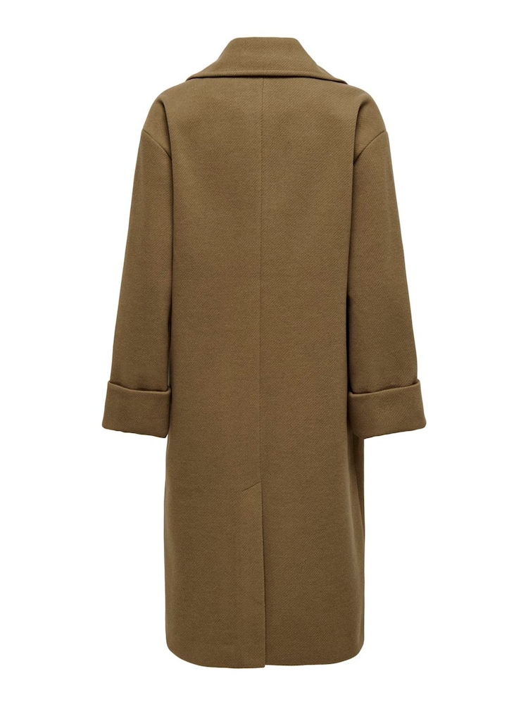 JDY Brown Long Tailored Coat - Image 3 of 3