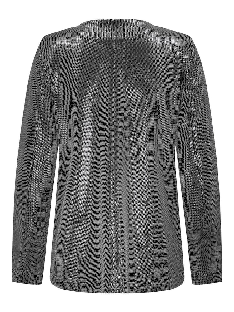 JDY Grey Long Sleeve Shimmer Party Suit Blazer - Image 4 of 4