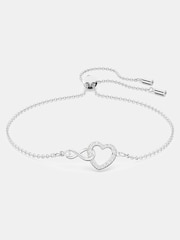 Swarovski White Infinity And Heart Rhodium Plated Bracelet - Image 1 of 5