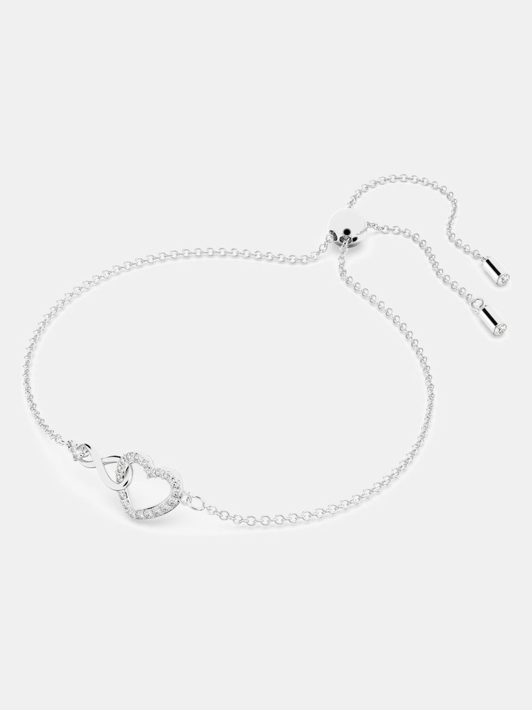 Swarovski White Infinity And Heart Rhodium Plated Bracelet - Image 2 of 5