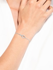 Swarovski White Infinity And Heart Rhodium Plated Bracelet - Image 5 of 5