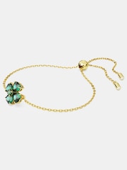 Swarovski Green Mixed Cuts Clover Gold-Tone Plated Idyllia Bracelet - Image 2 of 5