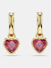 Swarovski Red Heart Gold-Tone Plated Chroma Drop Earrings - Image 2 of 5