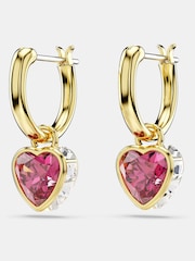 Swarovski Red Heart Gold-Tone Plated Chroma Drop Earrings - Image 3 of 5