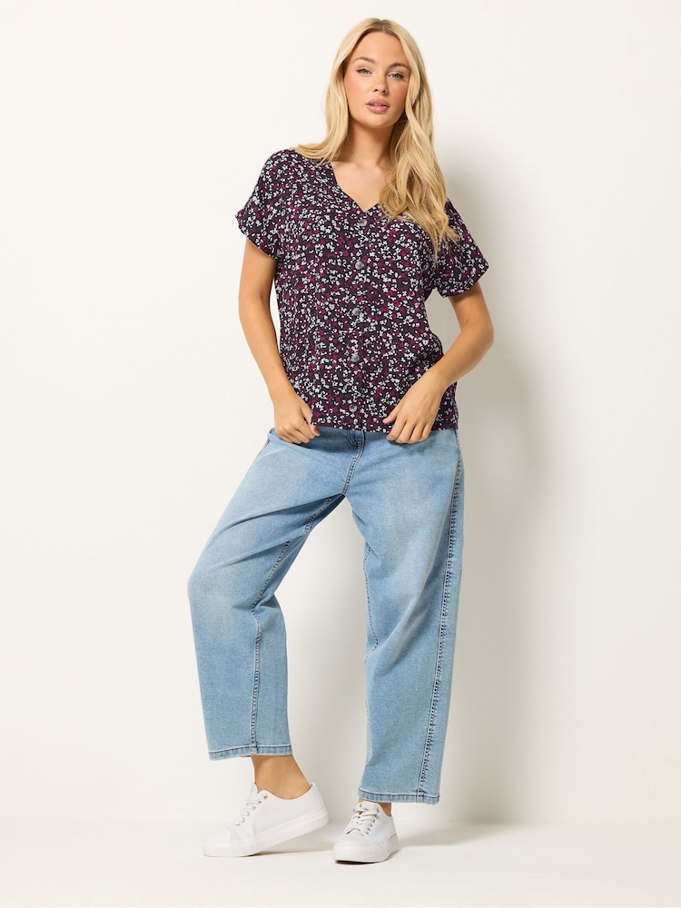 M&Co Purple Button Through Blouse - Image 2 of 6