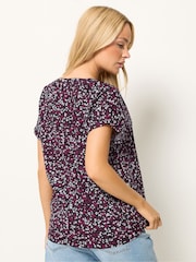 M&Co Purple Button Through Blouse - Image 3 of 6