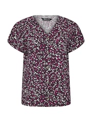 M&Co Purple Button Through Blouse - Image 5 of 6