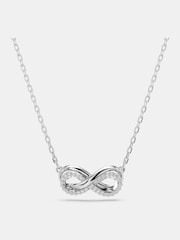 Swarovski White Pavé Infinity Rhodium Plated Hyperbola Pendant Necklace - Image 2 of 4