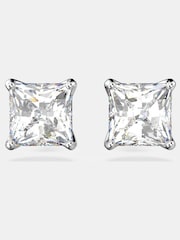 Swarovski Silver Tone Rhodium Plated Square Cut Attract Stud Earrings - Image 4 of 6