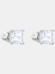 Swarovski Silver Tone Rhodium Plated Square Cut Attract Stud Earrings - Image 6 of 6