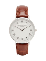 Mr Beaumont Mens Personalised Vintage Brown Leather Watch by Treat Republic - Image 1 of 3