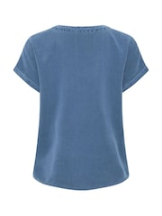 M&Co Blue Button Through Blouse - Image 6 of 6