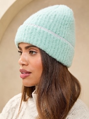 Lipsy Green Brushed Beanie - Image 2 of 3