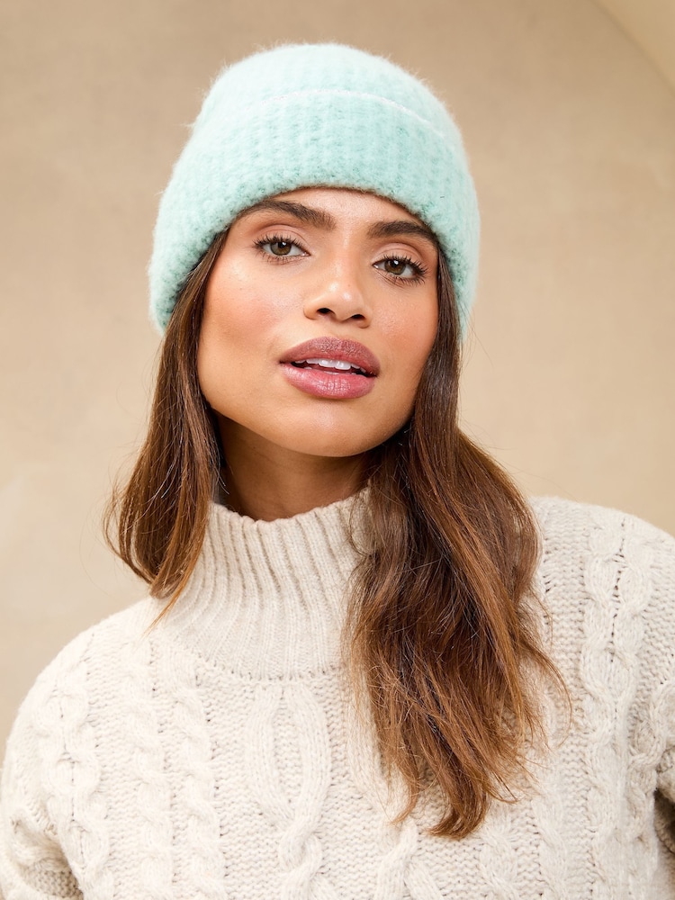 Lipsy Green Brushed Beanie - Image 3 of 3