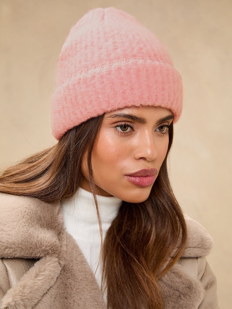 Lipsy Pink Brushed Beanie - Image 1 of 4