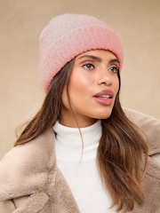 Lipsy Pink Brushed Beanie - Image 4 of 4