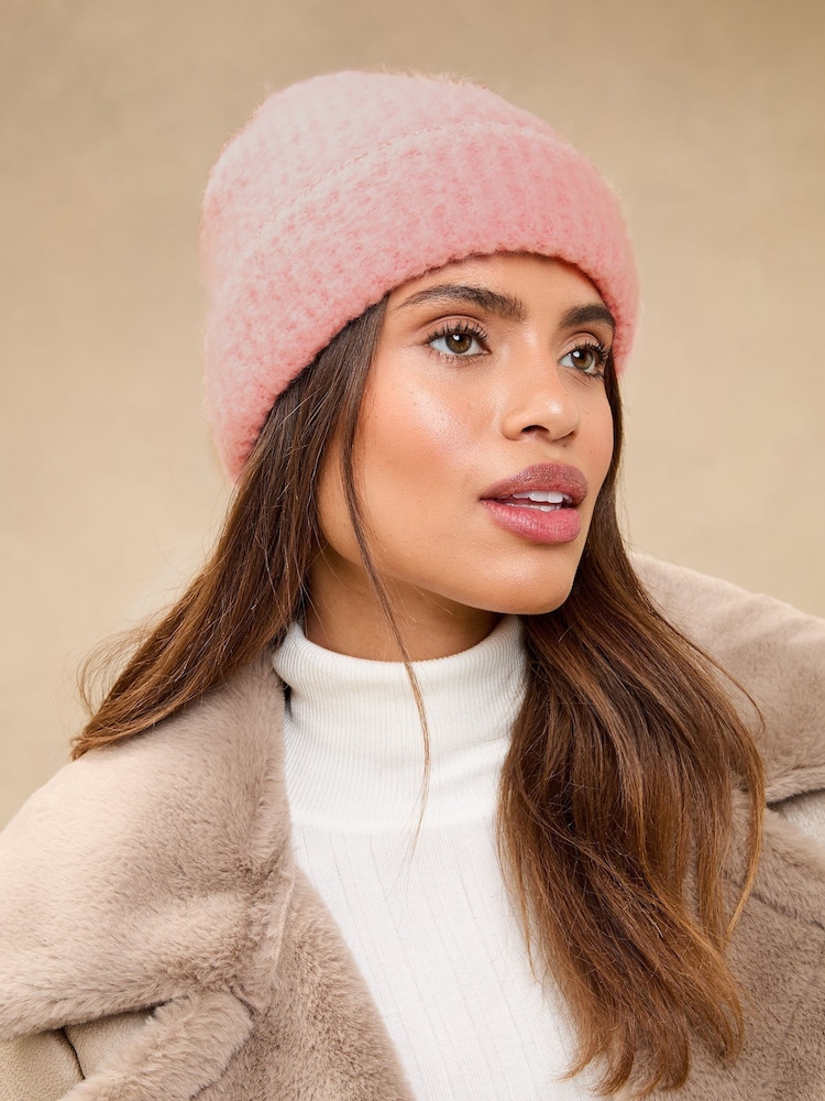 Lipsy Pink Brushed Beanie - Image 4 of 4