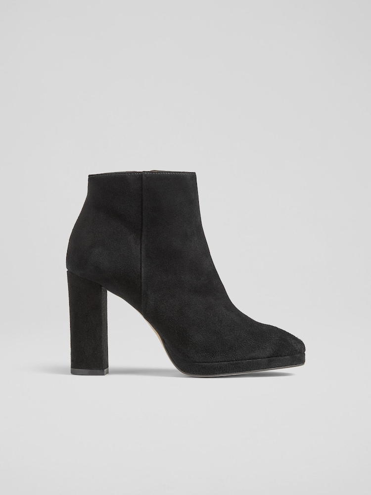 LK Bennett Black Sibella Platform Ankle Boots - Image 1 of 4