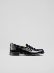 LK Bennett Black Arissa Penny Slot Tuxe Loafers - Image 1 of 4
