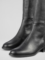 LK Bennett Black Tallis Half And Half Stretch Knee Boots - Image 3 of 4