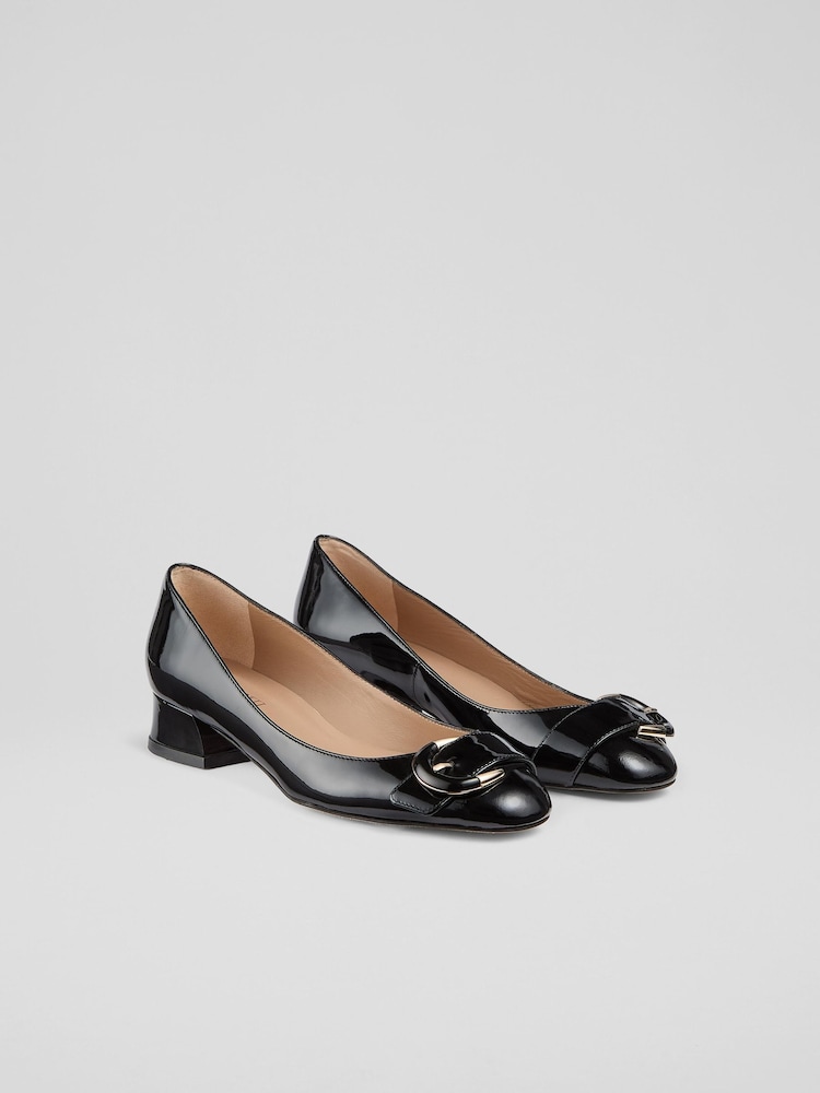 LK Bennett Black Cici Casual Resin Buckle Courts - Image 2 of 4
