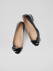 LK Bennett Black Cici Casual Resin Buckle Courts - Image 3 of 4