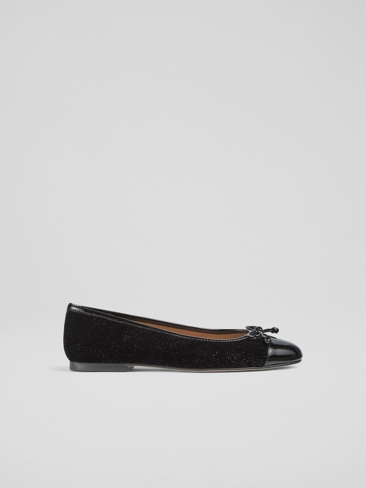 LK Bennett Black Kara Bow Ballerina Flats - Image 1 of 4 LK Bennett Black Kara Bow Ballerina Flats - Image 1 of 4