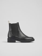 LK Bennett Black Cadea Casual Tread Sole Boots - Image 1 of 4