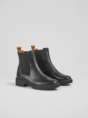 LK Bennett Black Cadea Casual Tread Sole Boots - Image 2 of 4