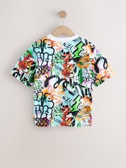 White/Multi Graffiti Relaxed Fit Short Sleeve Graphic Print T-Shirt (3-16yrs) - Image 5 of 7